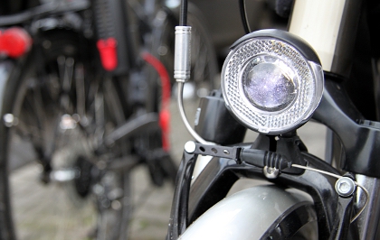 Angeschaltetes Fahrradvorderlicht