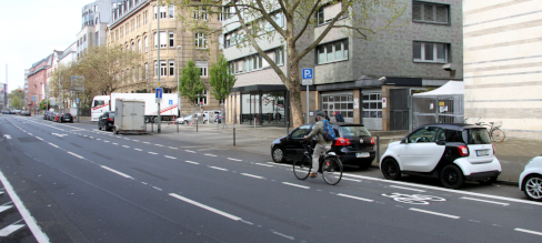 Radspur in der Gutleutstraße