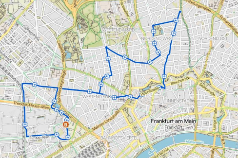Kartenskizze Tour 2 Nebennetz und Fahrradstraßen