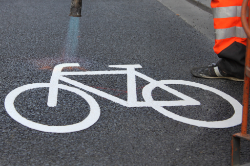 Markierung Fahrradpiktogramm