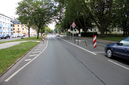 Die Querungsstelle in der Perspektive der Autofahrenden