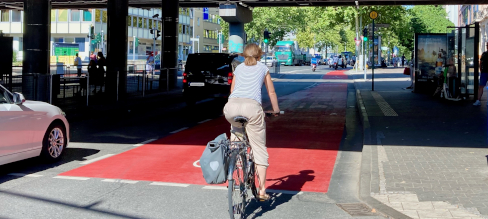 Radfahrstreifen an der Galluswarte