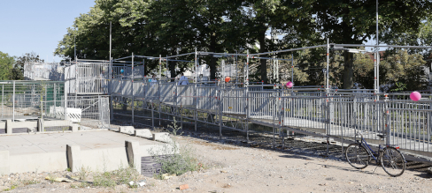 Rampe der Behelfsbrücke Griesheim